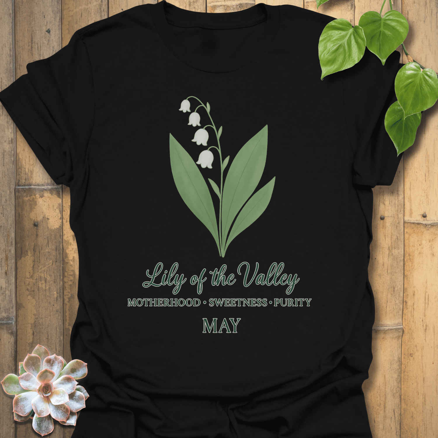 May Lily Of The Valley T-shirt Black / S T-Shirt