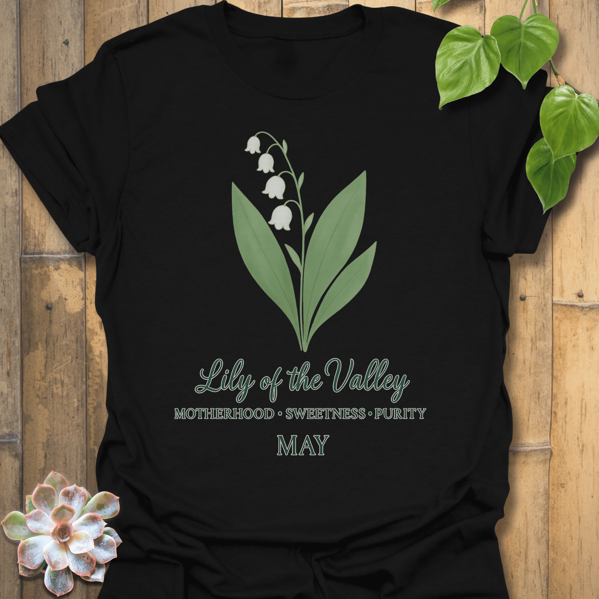 May Lily Of The Valley T-shirt Black / S T-Shirt