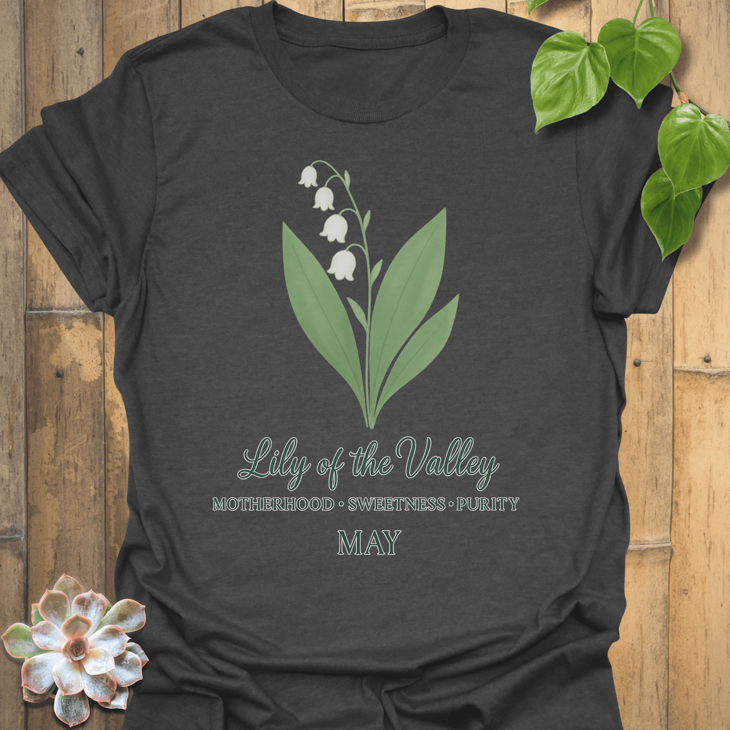 May Lily Of The Valley T-shirt Dark Heather / S T-Shirt
