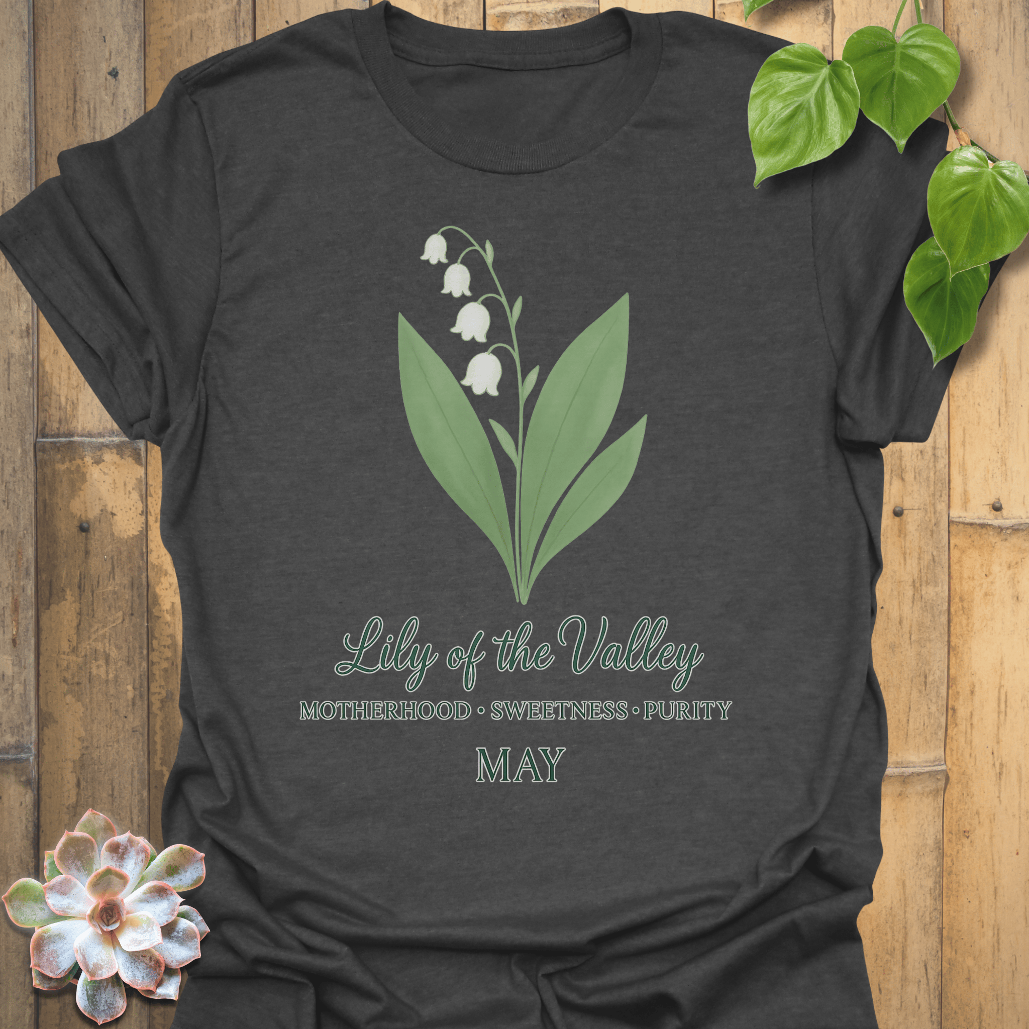 May Lily Of The Valley T-shirt Dark Heather / S T-Shirt