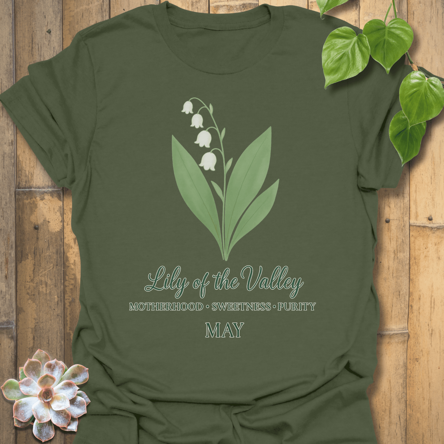 May Lily Of The Valley T-shirt Military Green / S T-Shirt