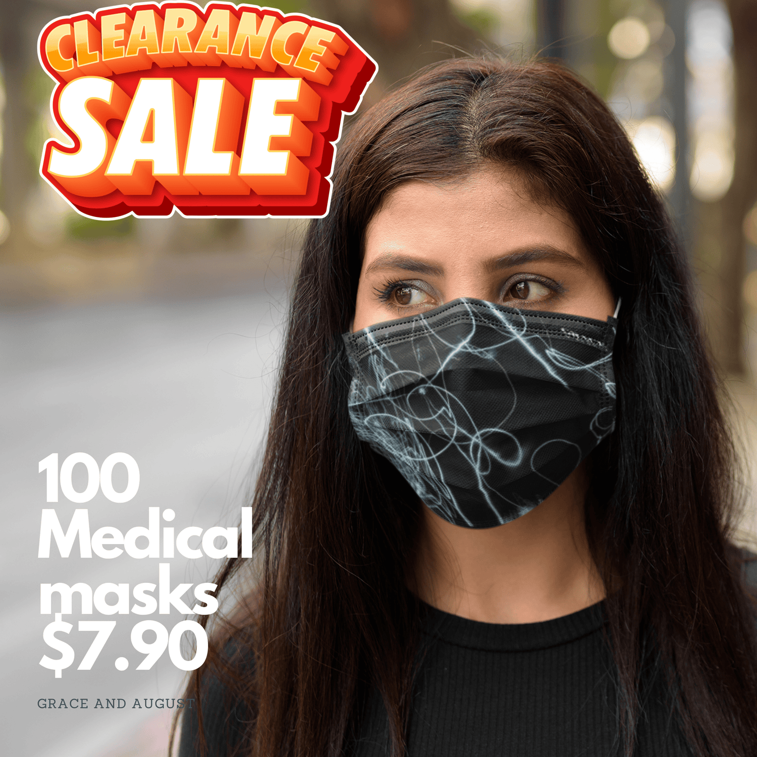 Medical Grade Face Mask | Disposable Masks NZ | Sparkler Print  10x10 Pack Face masks