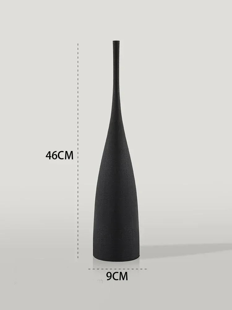 Minimalist Zenith Ceramic Vase – Handcrafted Elegance in Monochrome Black 46cm vase