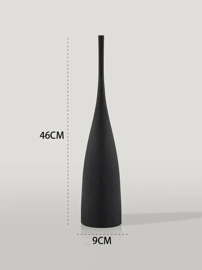 Minimalist Zenith Ceramic Vase – Handcrafted Elegance in Monochrome Black 46cm vase