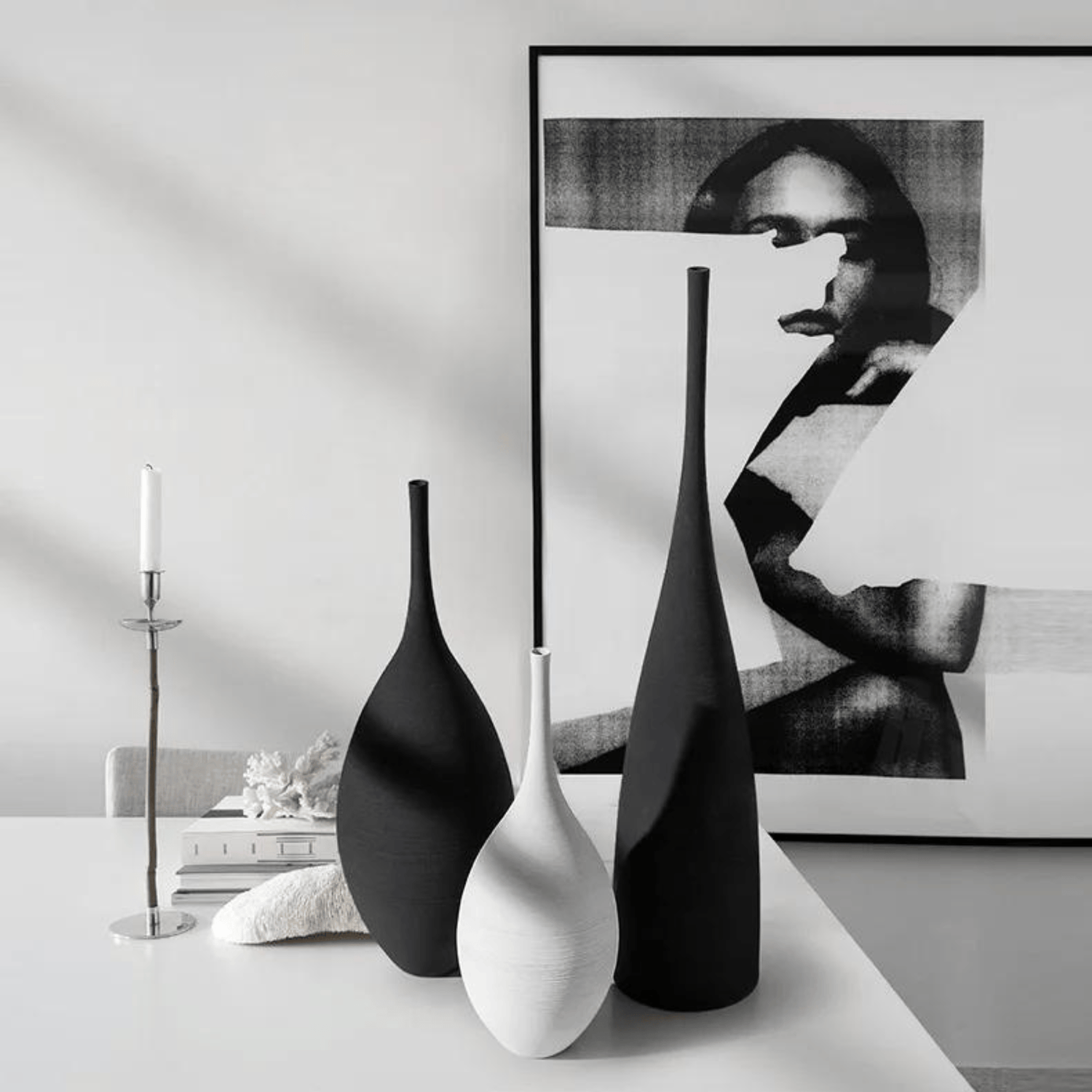 Minimalist Zenith Ceramic Vase – Handcrafted Elegance in Monochrome vase
