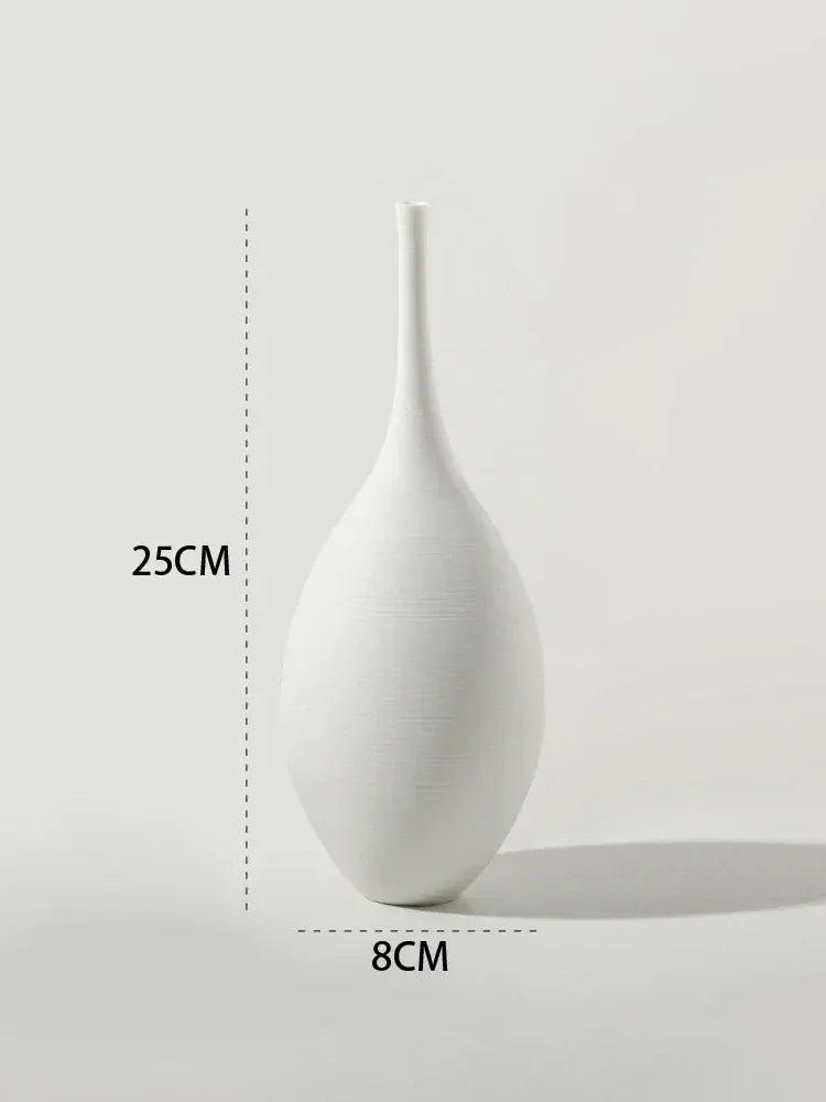 Minimalist Zenith Ceramic Vase – Handcrafted Elegance in Monochrome White 25cm vase