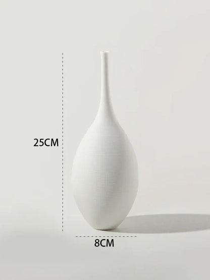 Minimalist Zenith Ceramic Vase – Handcrafted Elegance in Monochrome White 25cm vase