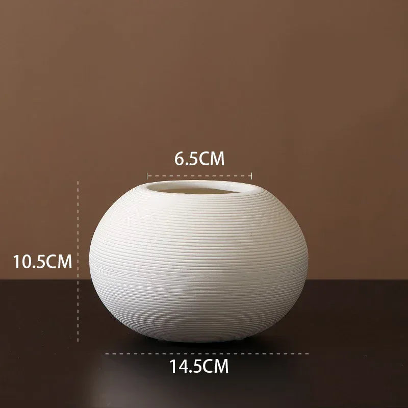 Minimalist Zenith Ceramic Vase – Handcrafted Elegance in Monochrome White B vase