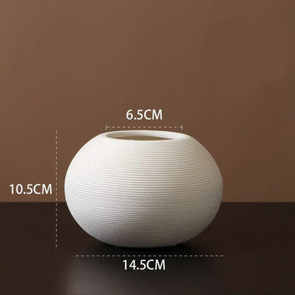 Minimalist Zenith Ceramic Vase – Handcrafted Elegance in Monochrome White B vase