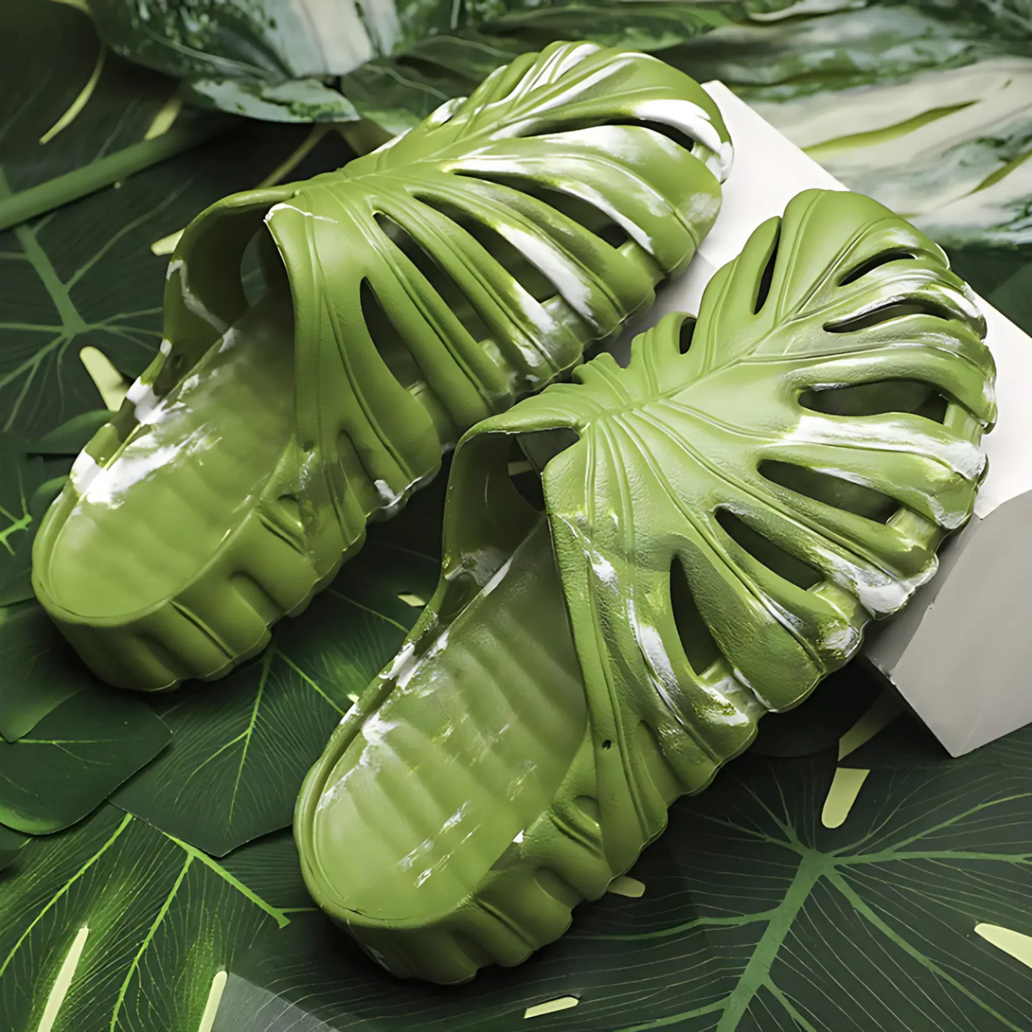 Monstera Slides - Unisex Outdoor Beach Slippers for Comfort 1-camouflage green / 37-38 Slipper