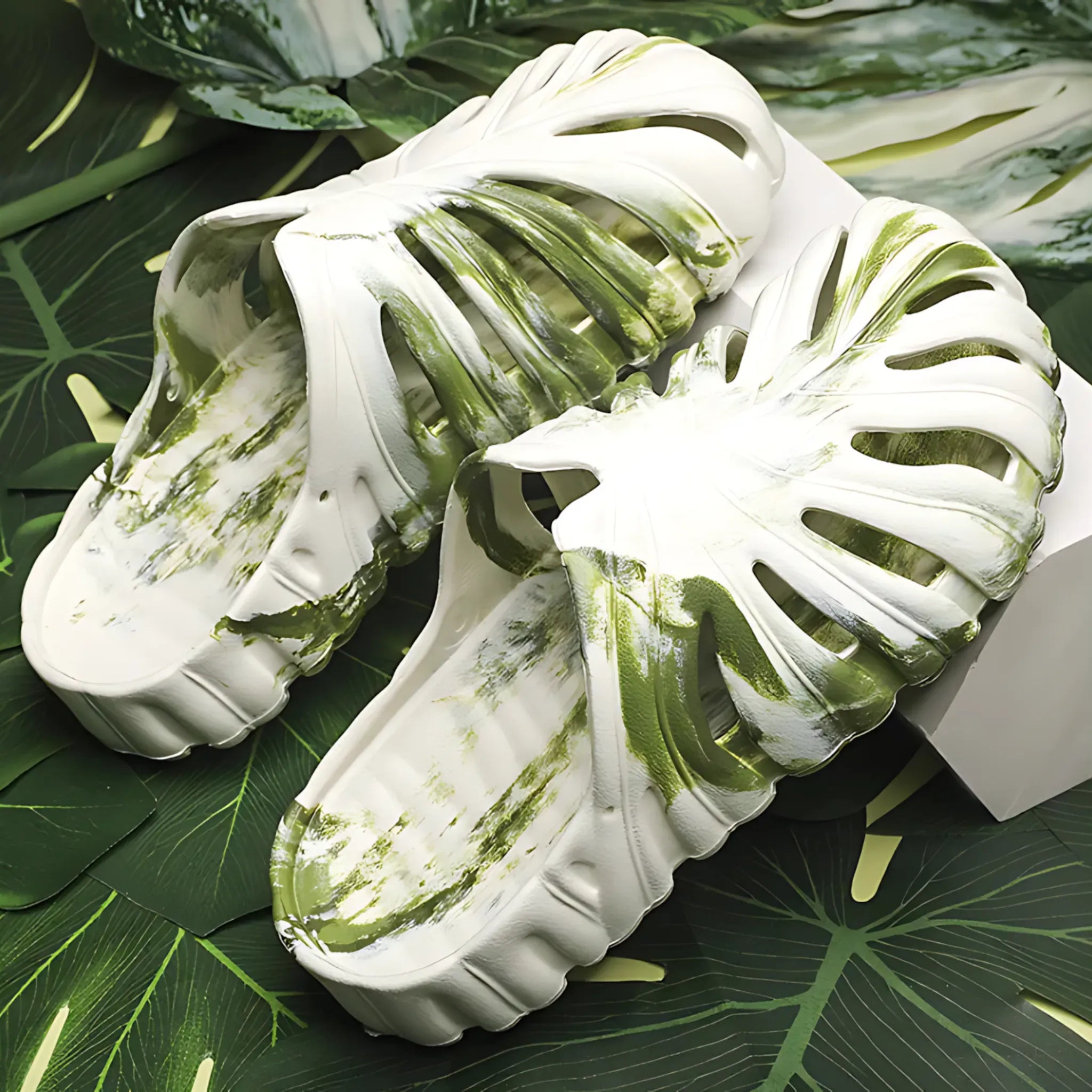 Monstera Slides - Unisex Outdoor Beach Slippers for Comfort 1-camouflage white / 37-38 Slipper