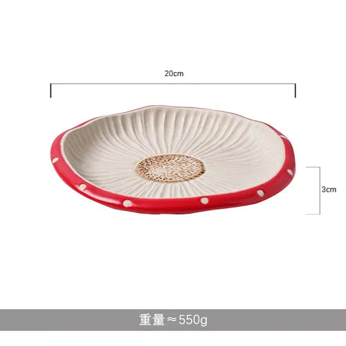 Mushroom Ceramic Tableware 301-400ml / Flat Ceramic Mugs