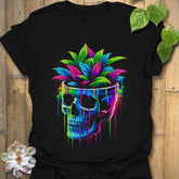 Neon Bloom Skull T-shirt Black / S T-Shirt