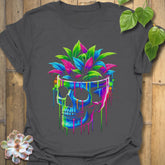 Neon Bloom Skull T-shirt Charcoal / S T-Shirt