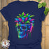 Neon Bloom Skull T-shirt Navy / S T-Shirt
