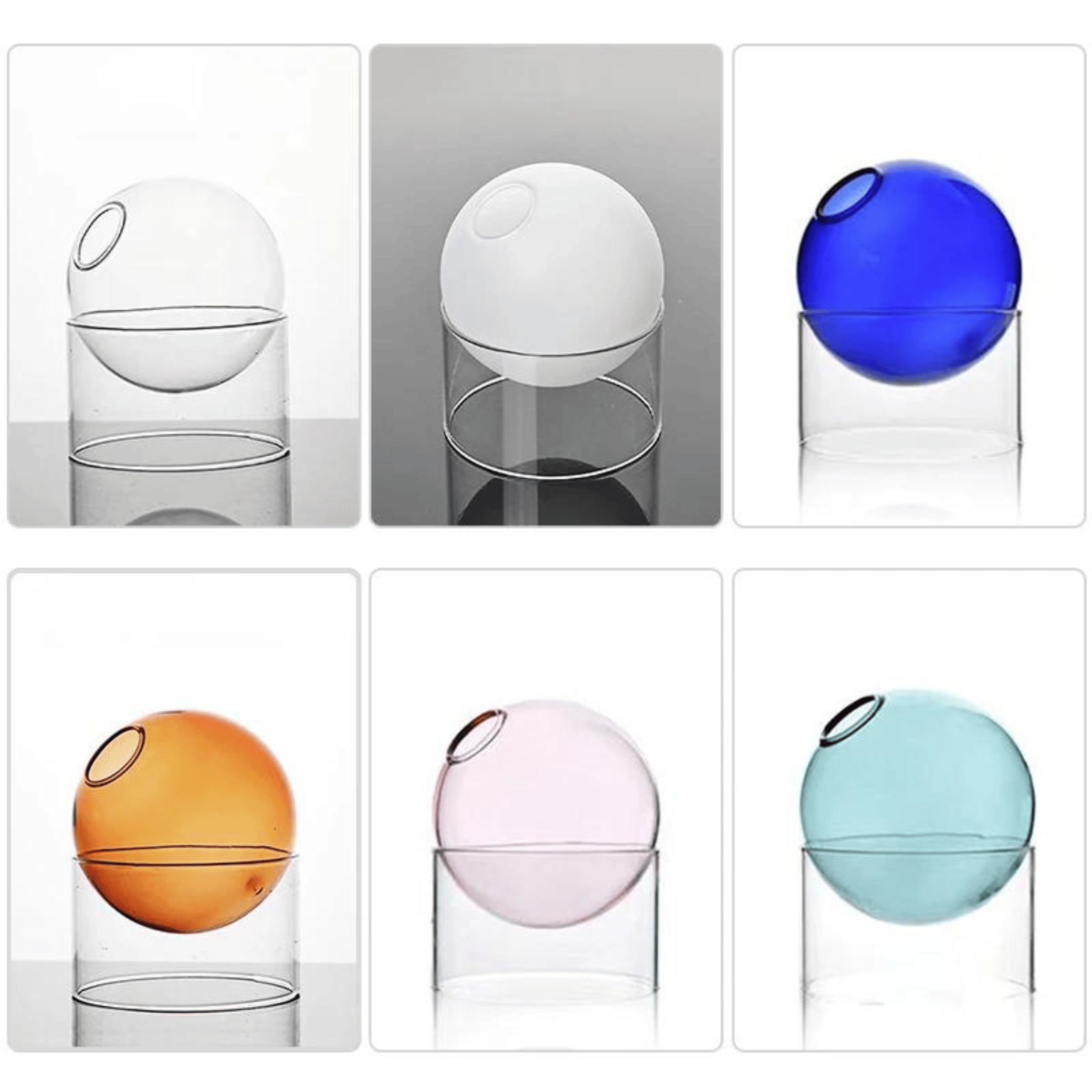 Nordic Minimalist Sphere Vase | Multicolour Borosilicate Glass vase