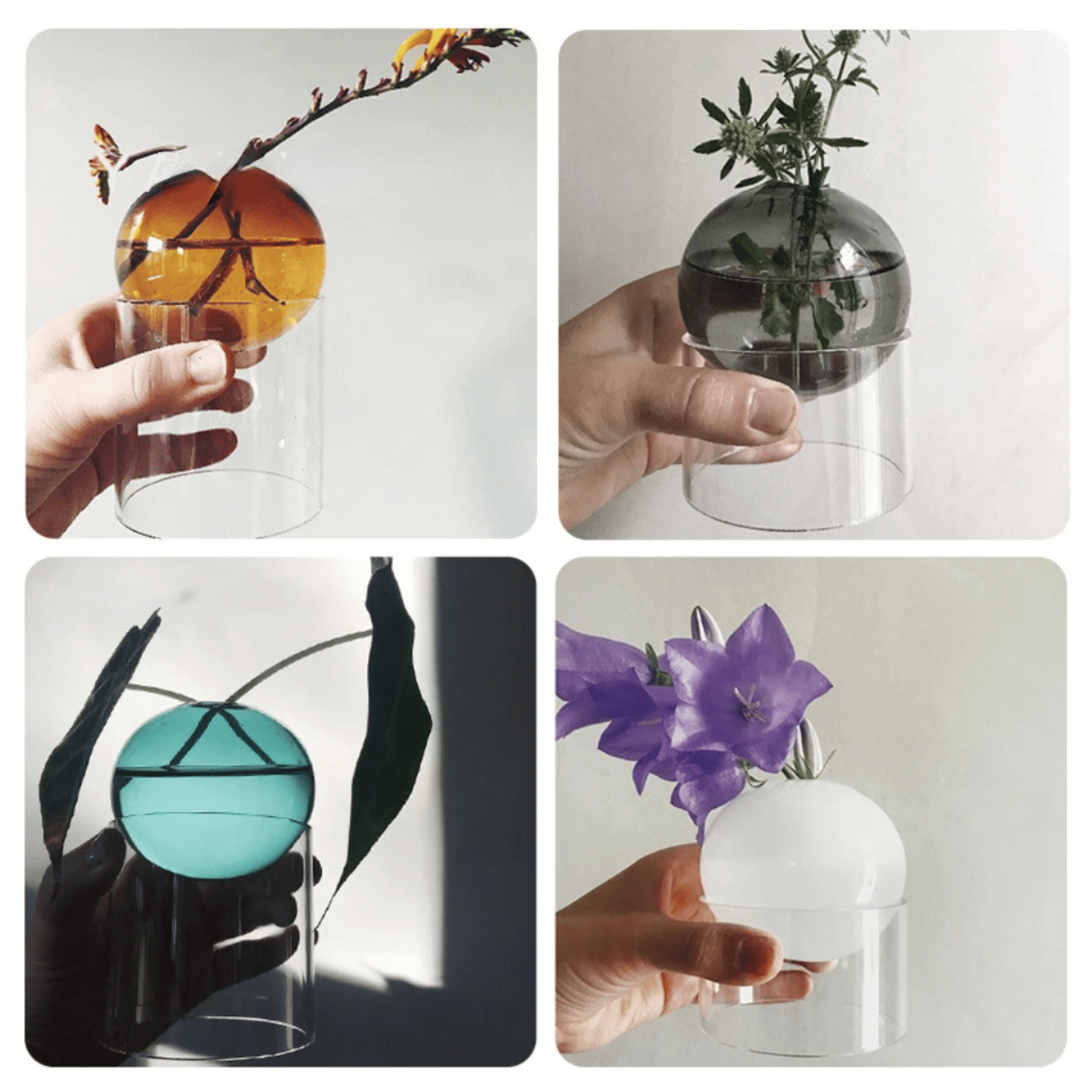Nordic Minimalist Sphere Vase | Multicolour Borosilicate Glass vase
