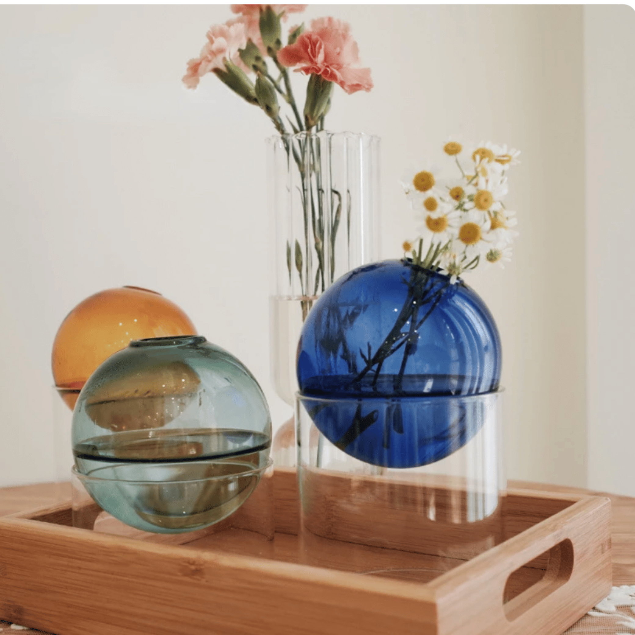Nordic Minimalist Sphere Vase | Multicolour Borosilicate Glass vase