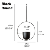 Nordic Style Metal Plant Hanger - Sturdy & Durable Hanging Pots 03 Round Black Plant holder
