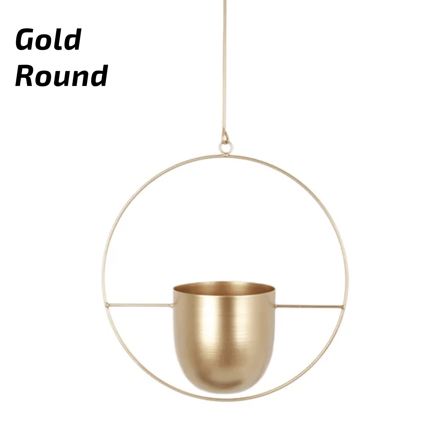 Nordic Style Metal Plant Hanger - Sturdy &amp; Durable Hanging Pots 07 Round Gold Plant holder