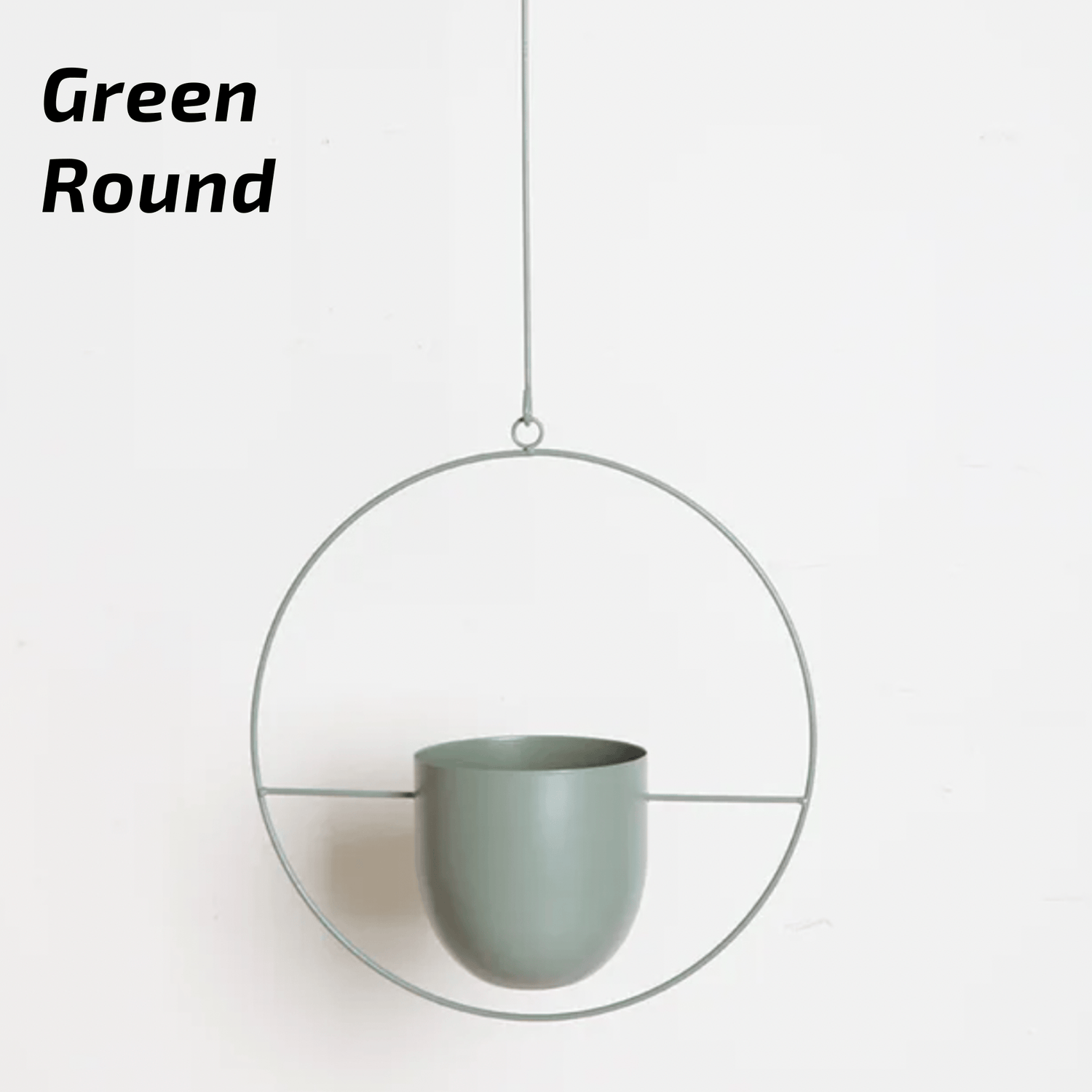 Nordic Style Metal Plant Hanger - Sturdy &amp; Durable Hanging Pots 09 Round Green Plant holder