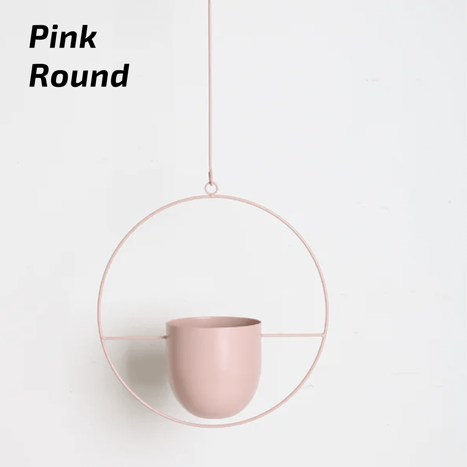 Nordic Style Metal Plant Hanger - Sturdy &amp; Durable Hanging Pots 11 Round Pink Plant holder