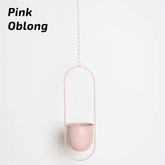 Nordic Style Metal Plant Hanger - Sturdy & Durable Hanging Pots 12 Oblong Pink Plant holder