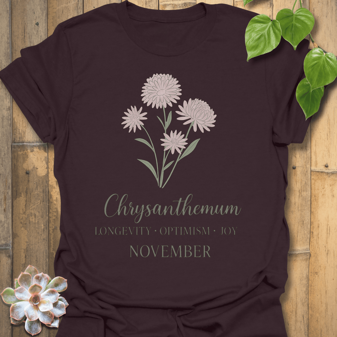 November Chrysanthemum T-shirt Dark Chocolate / S T-Shirt