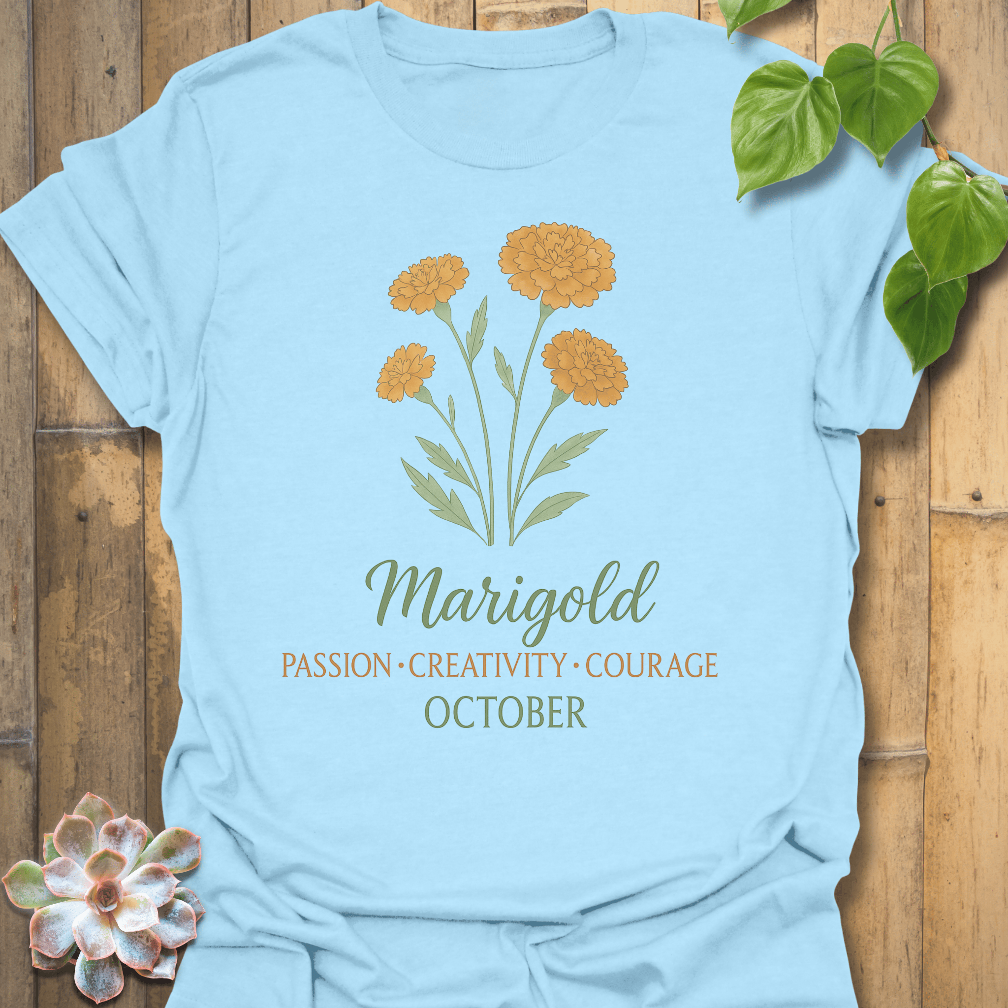 October Marigold T-shirt Light Blue / S T-Shirt