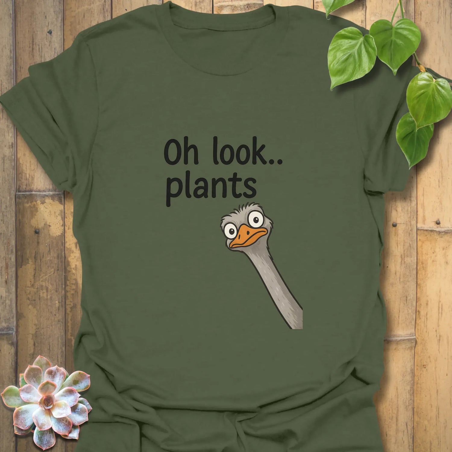 Oh Look Plants T-shirt Military Green / S T-Shirt