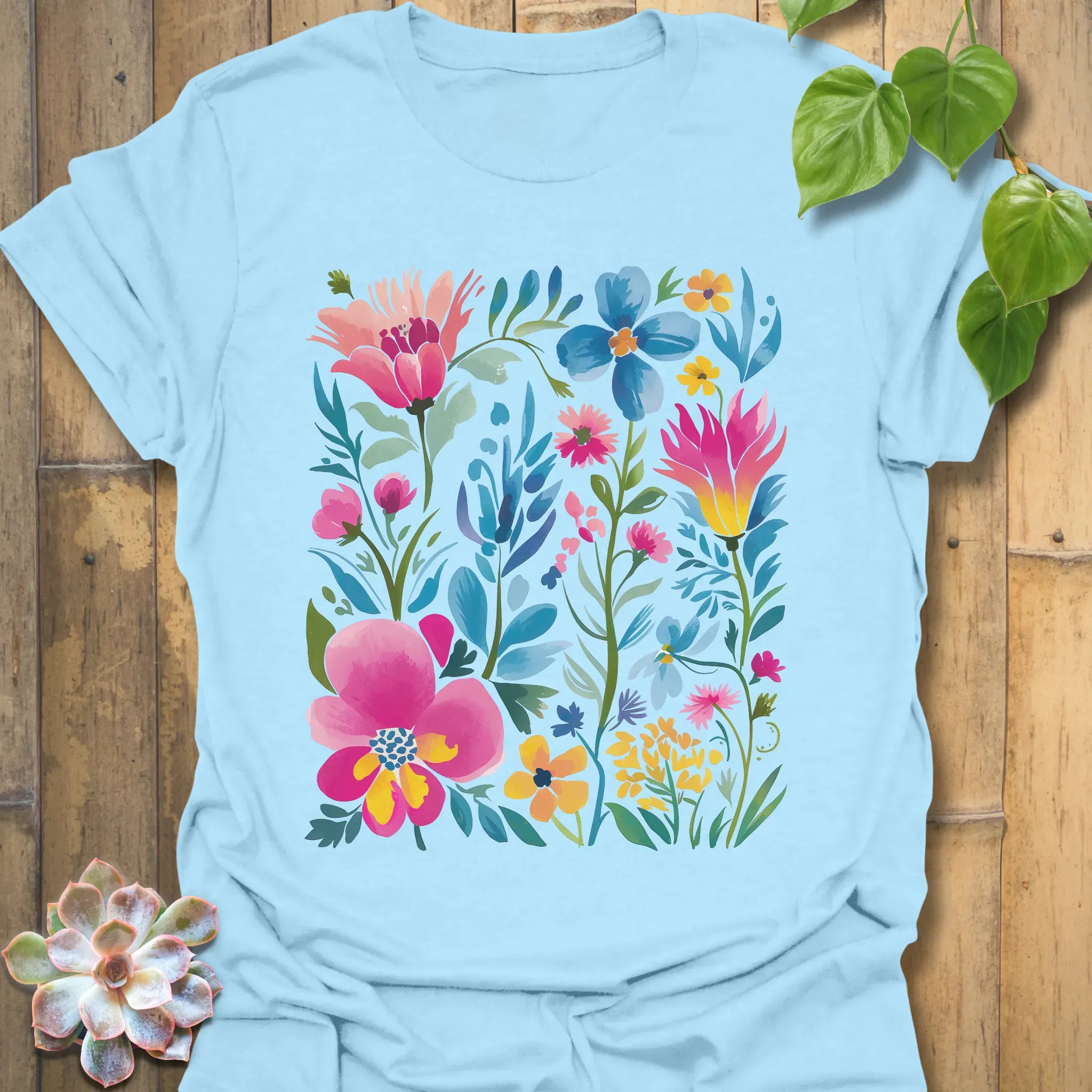 Painted Petals T-shirt Light Blue / S T-Shirt