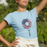 Patriotic Sunflower T-shirt Light Blue / S T-Shirt