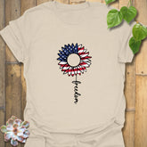 Patriotic Sunflower T-shirt Natural / S T-Shirt