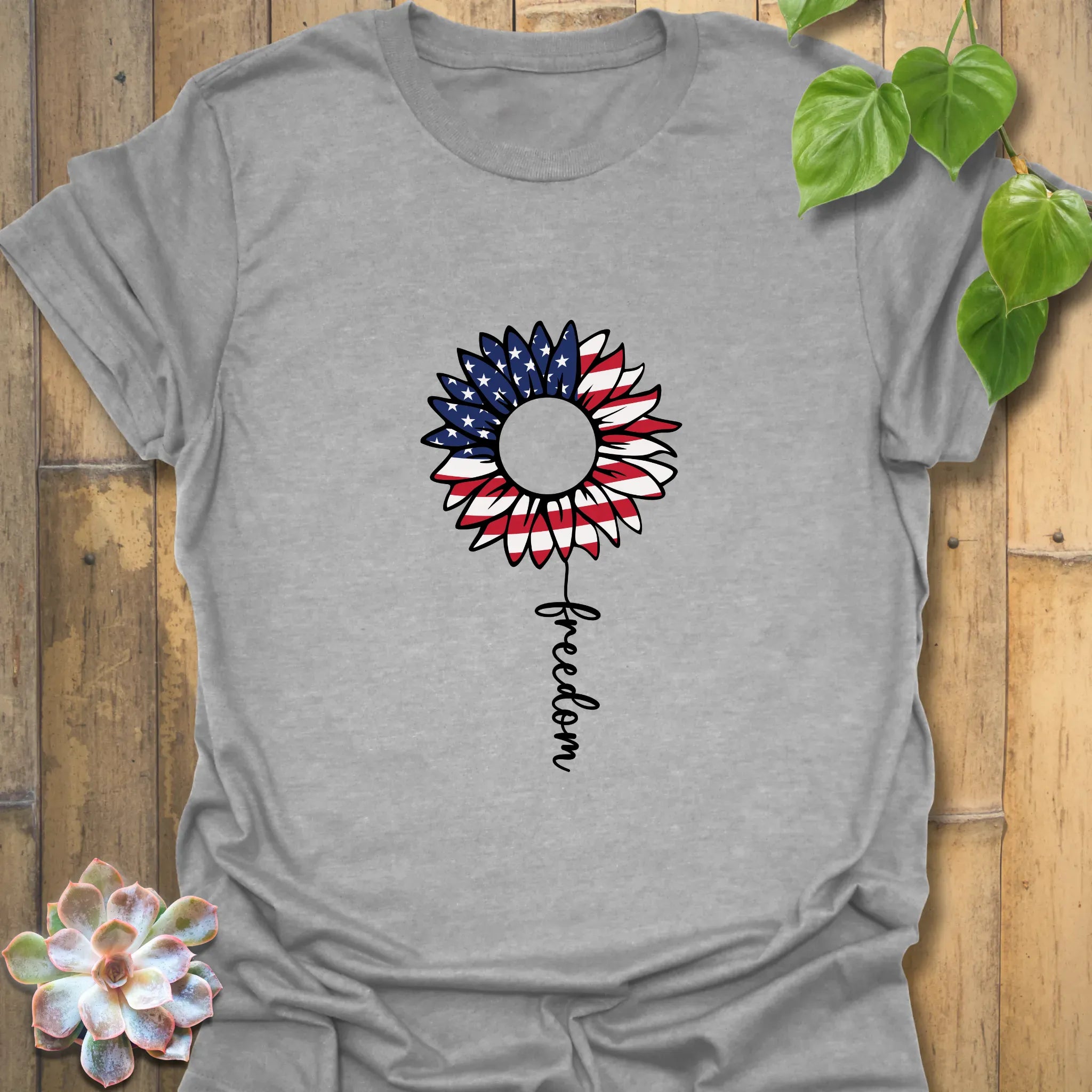 Patriotic Sunflower T-shirt Sport Grey / S T-Shirt