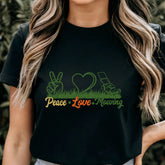 Peace Love Mowing T-shirt Black / S T-Shirt