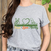 Peace Love Mowing T-shirt Sport Grey / S T-Shirt