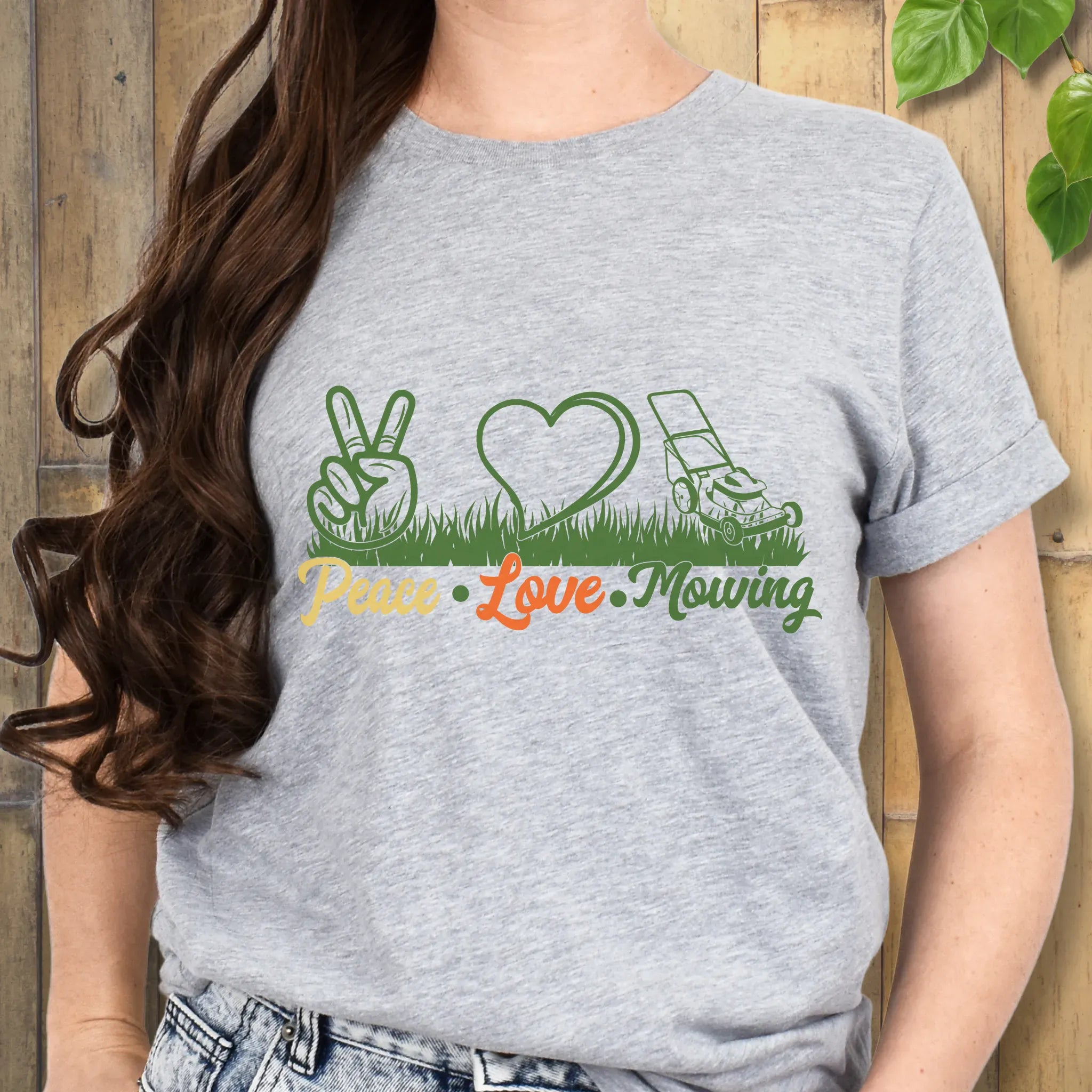 Peace Love Mowing T-shirt Sport Grey / S T-Shirt