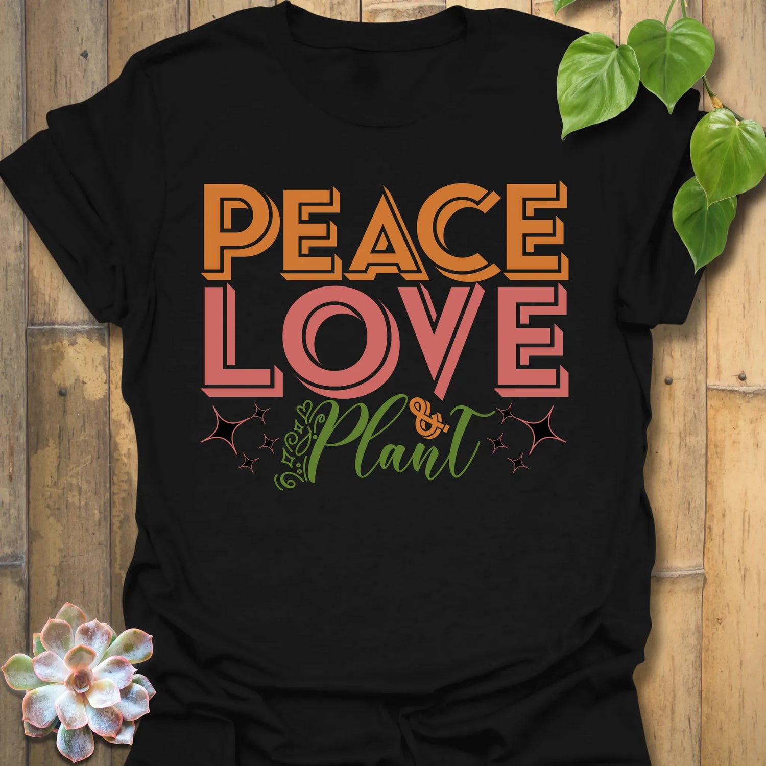 Peace Love Plant T-Shirt Black / S T-Shirt