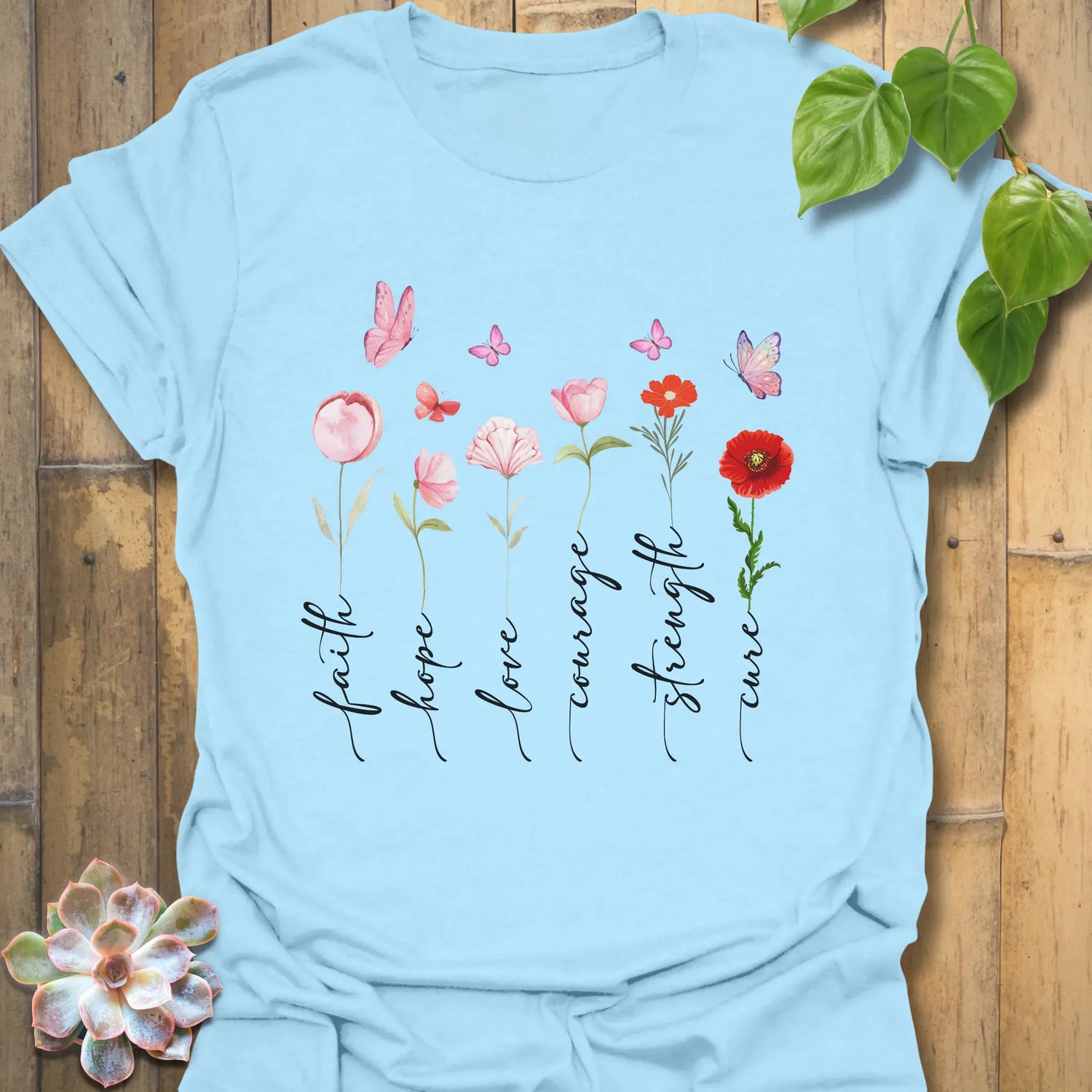 Petals Of Strength T-shirt Light Blue / S T-Shirt