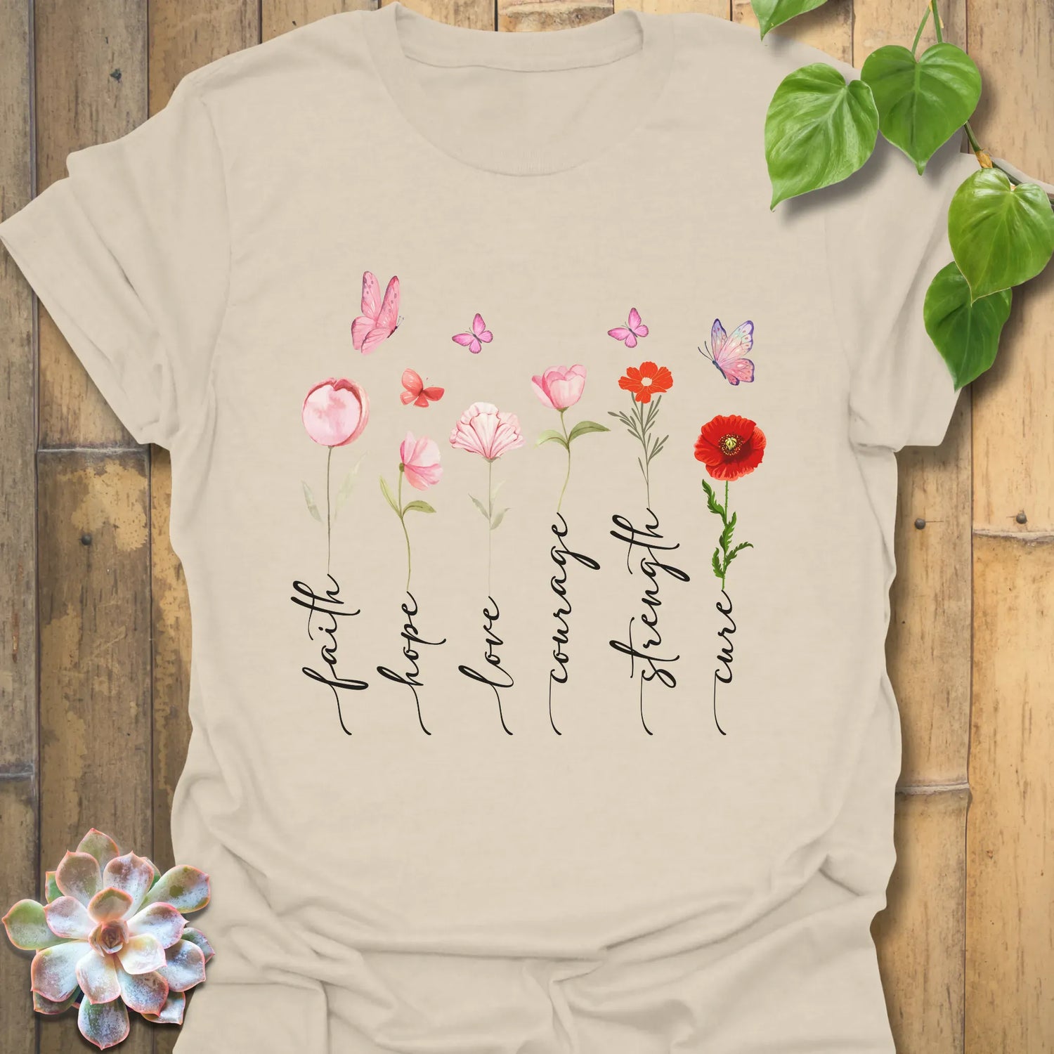 Petals Of Strength T-shirt Natural / S T-Shirt
