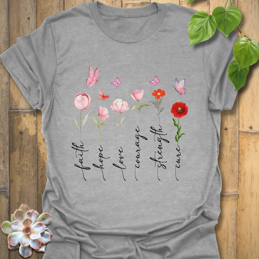Petals Of Strength T-shirt Sport Grey / S T-Shirt