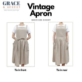 Pinafore Cotton Vintage Cross Back Apron with Pockets for Women apron