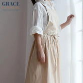 Pinafore Cotton Vintage Cross Back Apron with Pockets for Women apron