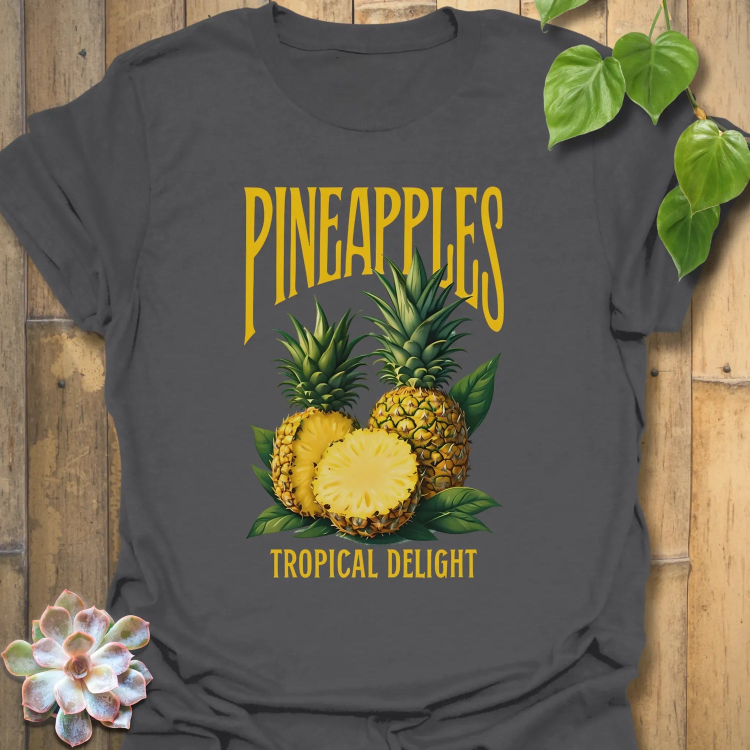 Pineapples Tropical Delight T-Shirt Charcoal / S T-Shirt
