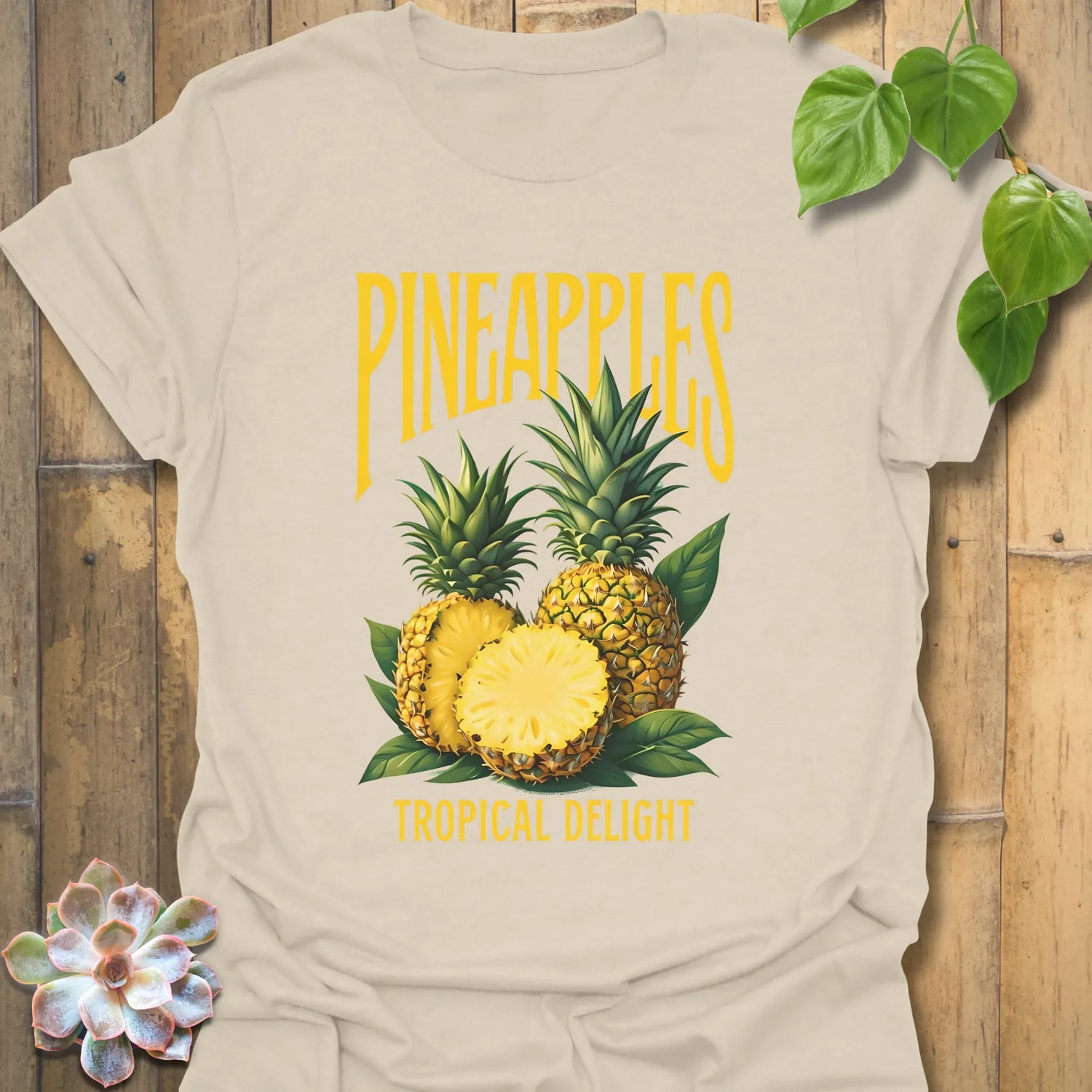 Pineapples Tropical Delight T-Shirt Natural / S T-Shirt