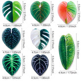 Plant Leaf Fridge Magnets - 8pcs Acrylic Green Decor SMT-Y8 Refrigerator Magnets