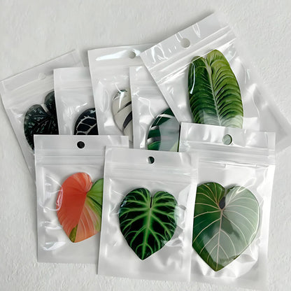 Plant Leaf Fridge Magnets - 8pcs Acrylic Green Decor SMT-Y8 Refrigerator Magnets