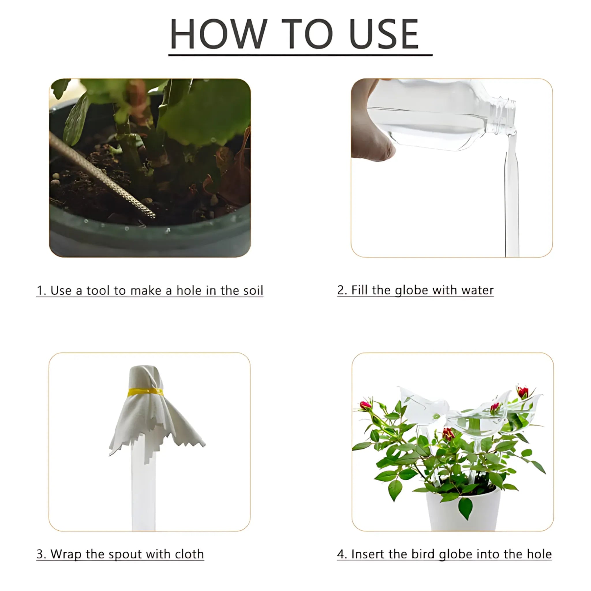 Plant Self Watering Bulbs - Round or Bird-Shaped Irrigation Self Watering Globes