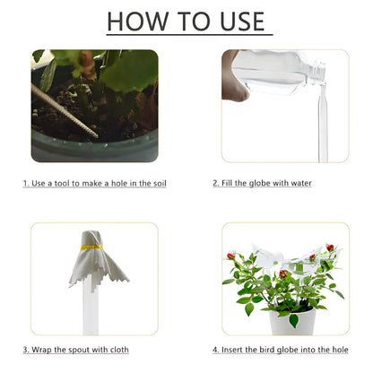 Plant Self Watering Bulbs - Round or Bird-Shaped Irrigation Self Watering Globes