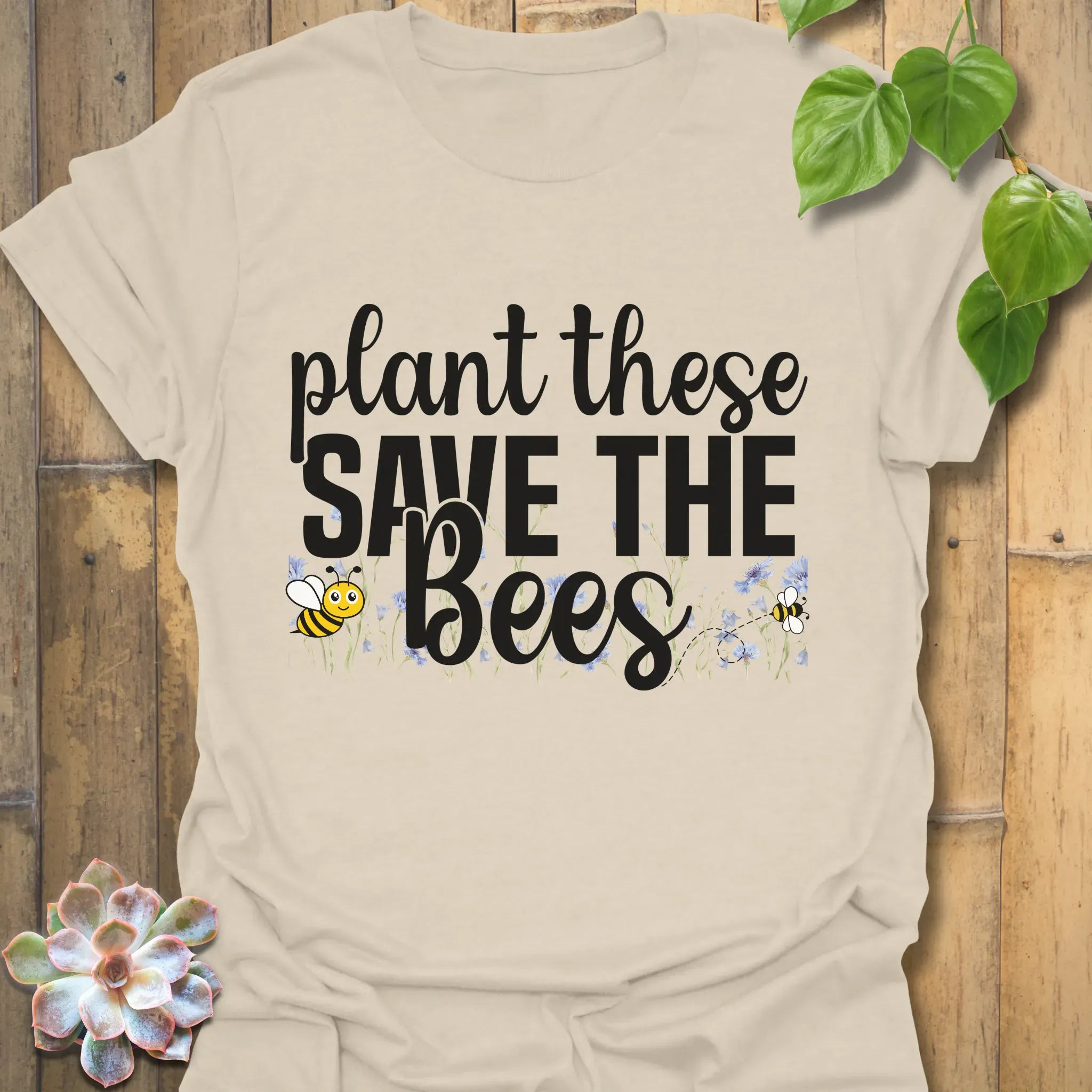 Plant These Save The Bees T-shirt Natural / S T-Shirt